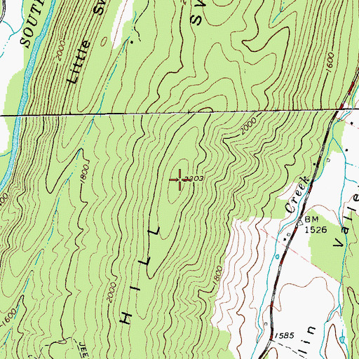 Topographic Map of Sweedlin Hill, WV