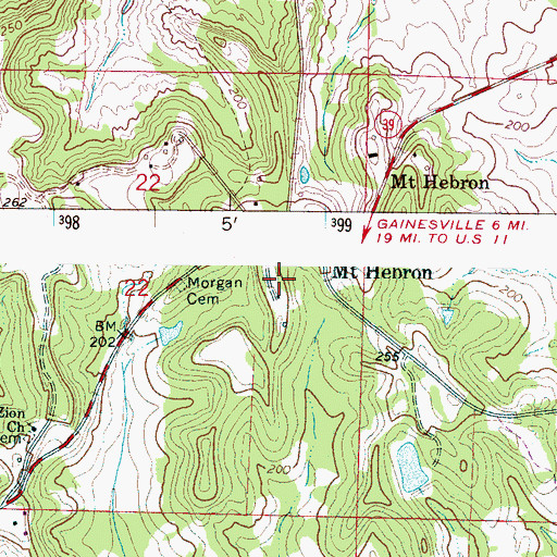 Topographic Map of Mount Hebron School (historical), AL
