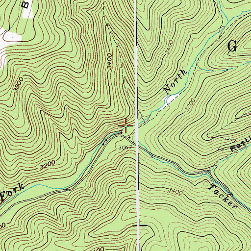 Topographic Map of Tacker Fork, WV