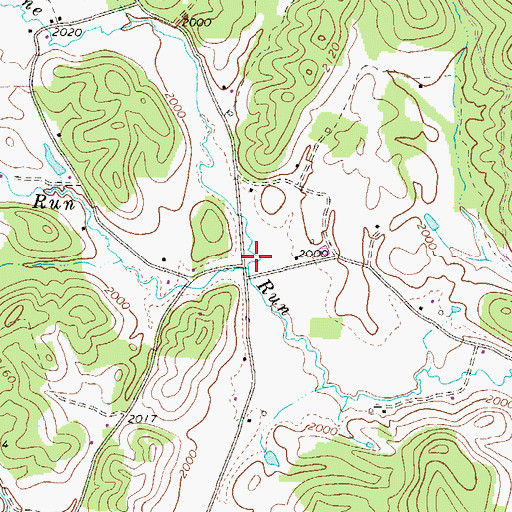 Topographic Map of Tar Run, WV