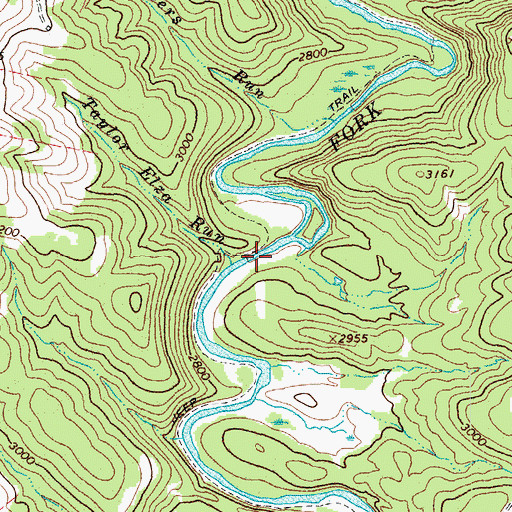 Topographic Map of Taylor Elza Run, WV
