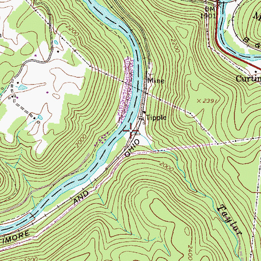 Topographic Map of Taylor Run, WV
