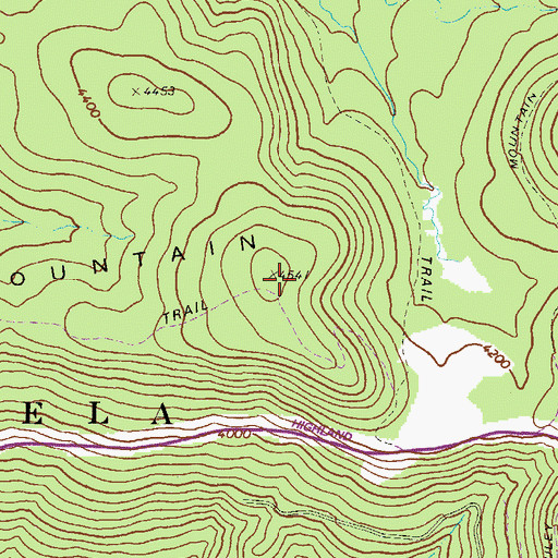 Topographic Map of Tea Creek Mountain, WV