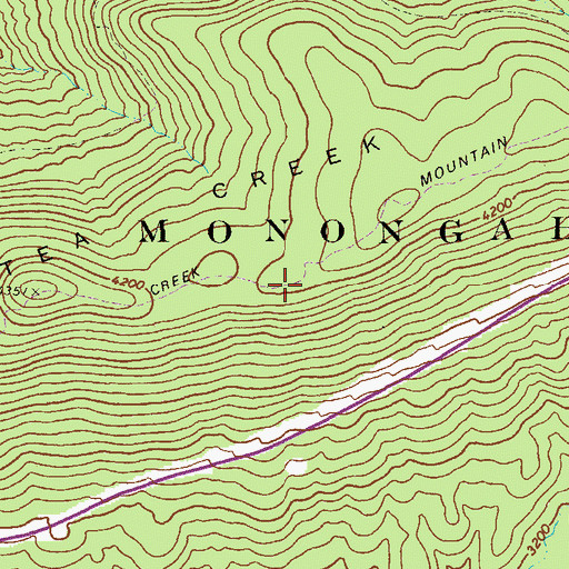 Topographic Map of Tea Creek Mountain Trail, WV