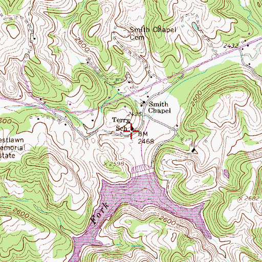 Topographic Map of Terry School (historical), WV