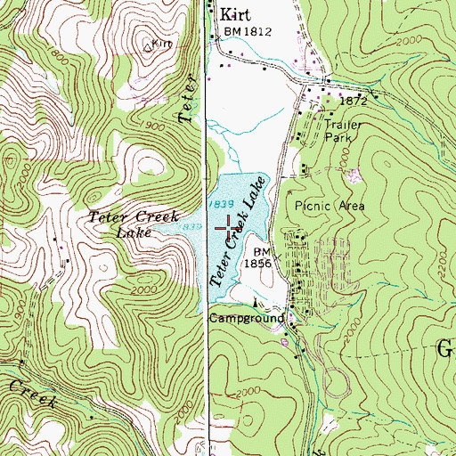 Topographic Map of Teter Creek Lake, WV