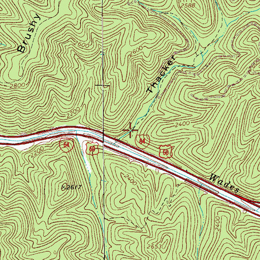 Topographic Map of Thacker Draft, WV