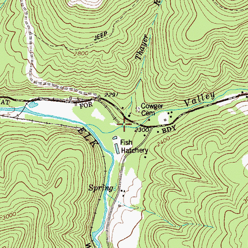 Topographic Map of Thayer Run, WV