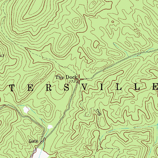 Topographic Map of The Dock, WV