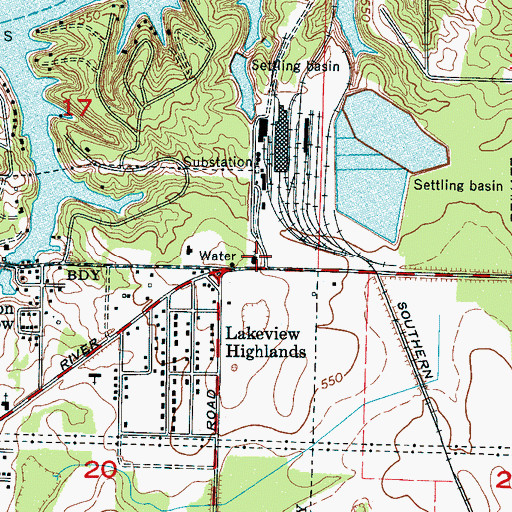 Topographic Map of Lakeview Heights United Methodist Church, AL