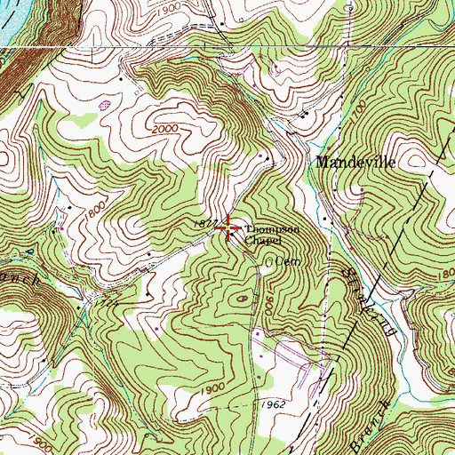 Topographic Map of Thompson Chapel, WV