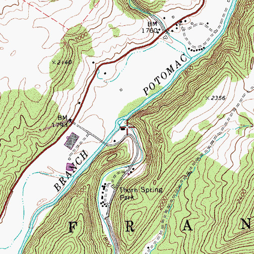 Topographic Map of Thorn Creek, WV