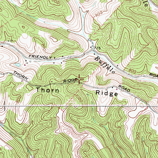 Topographic Map of Thorn Ridge, WV