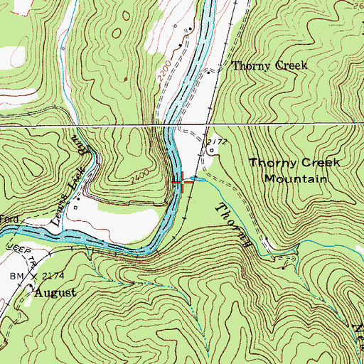 Topographic Map of Thorny Creek, WV