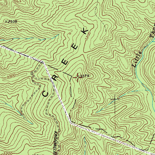 Topographic Map of Thorny Creek Mountain, WV