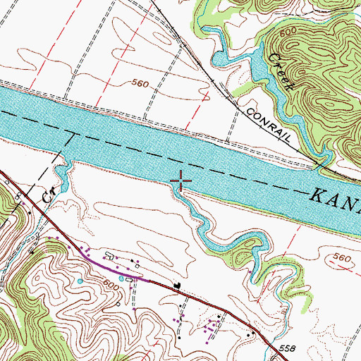 Topographic Map of Threemile Creek, WV