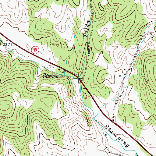 Topographic Map of Tilda Fork, WV