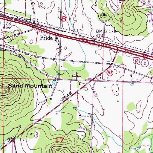 Topographic Map of Pride Baptist Church, AL