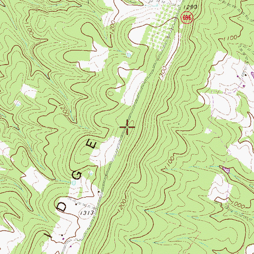 Topographic Map of Timber Ridge, WV