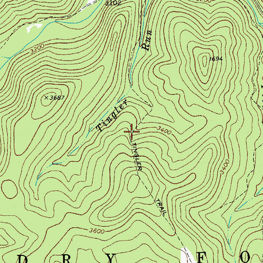 Topographic Map of Tingler Trail, WV