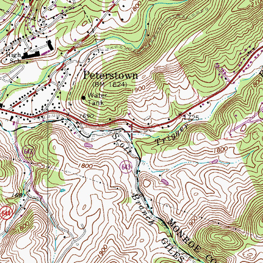 Topographic Map of Trigger Run, WV