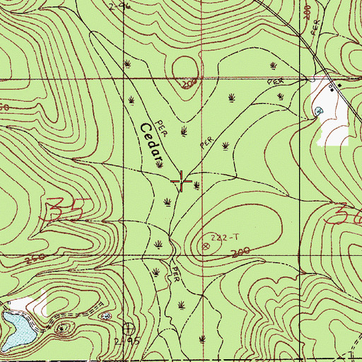 Topographic Map of Little Cedar Creek, AL