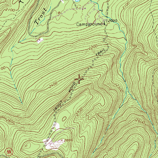 Topographic Map of Trout Pond Trail, WV