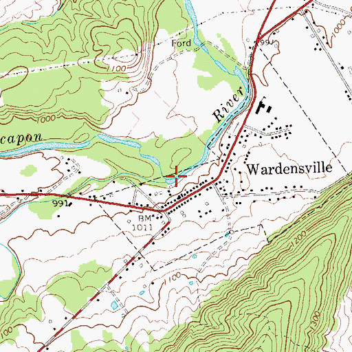 Topographic Map of Trout Run, WV