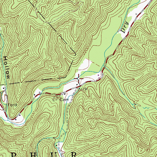 Topographic Map of Tuckahoe Run, WV