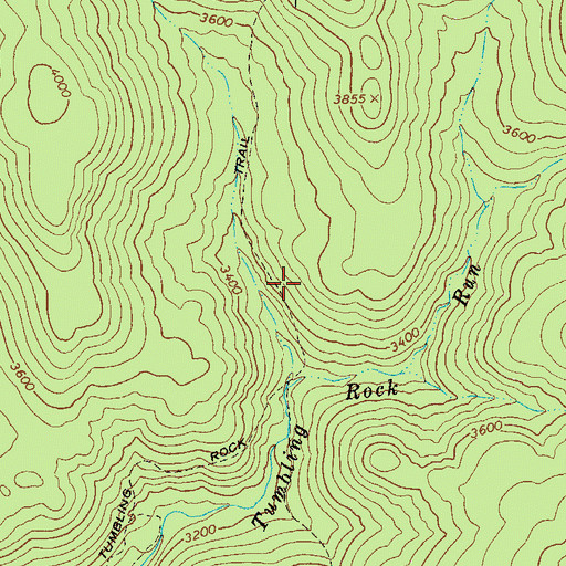 Topographic Map of Tumbling Rock Trail, WV