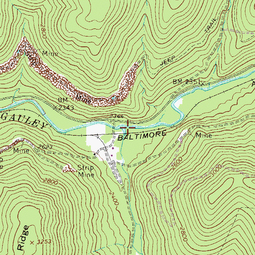 Topographic Map of Turkey Creek, WV
