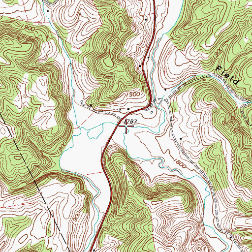 Topographic Map of Turkey Creek, WV