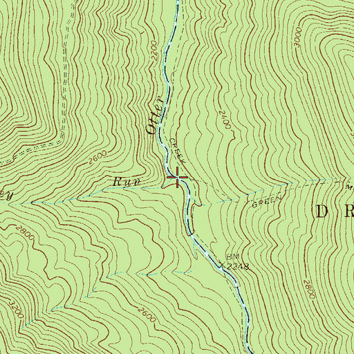 Topographic Map of Turkey Run, WV