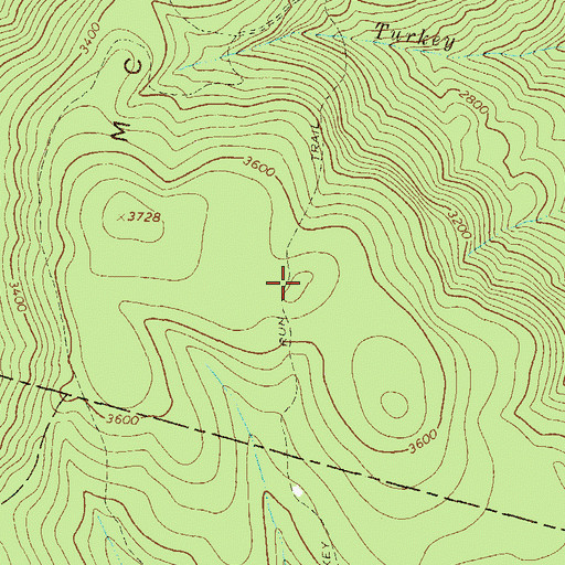 Topographic Map of Turkey Run Trail, WV