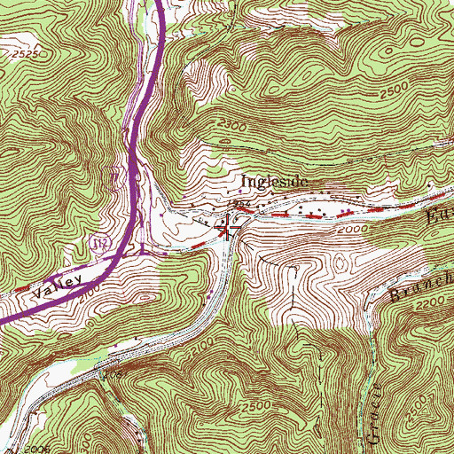 Topographic Map of Twelvemile Creek, WV