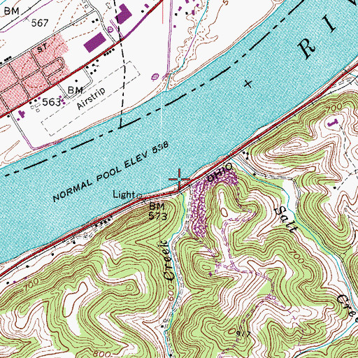 Topographic Map of Twomile Creek, WV