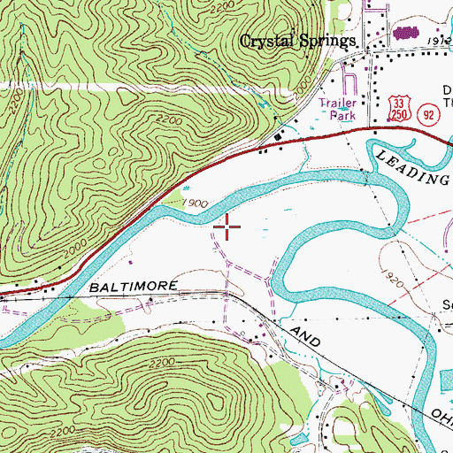 Topographic Map of Tygart Valley, WV