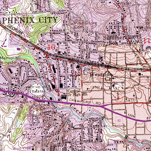 Topographic Map of First Congregational Christian Church, AL