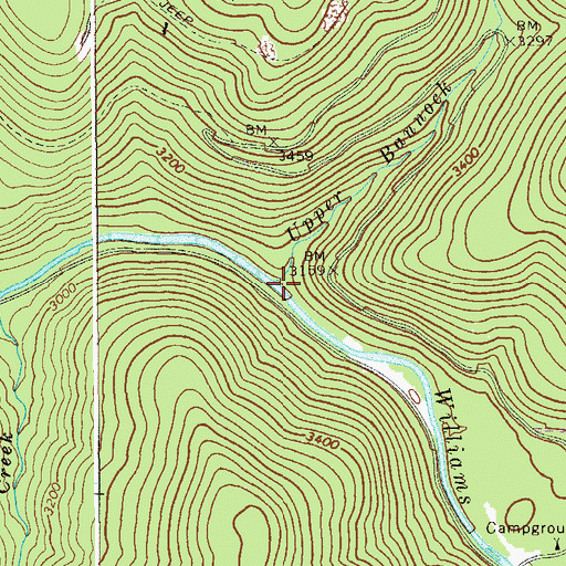 Topographic Map of Upper Bannock Shoals Run, WV
