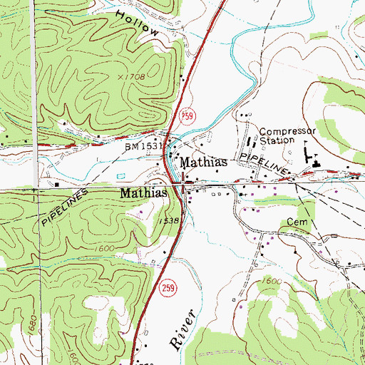 Topographic Map of Upper Cove Run, WV