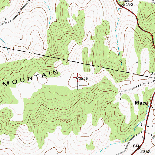 Topographic Map of Valley Mountain, WV