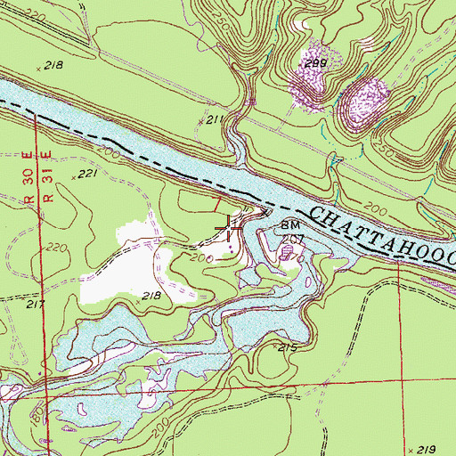 Topographic Map of Uchi (historical), AL