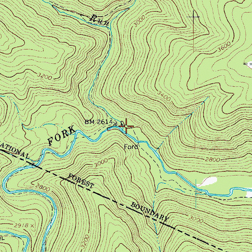 Topographic Map of Vance Run, WV