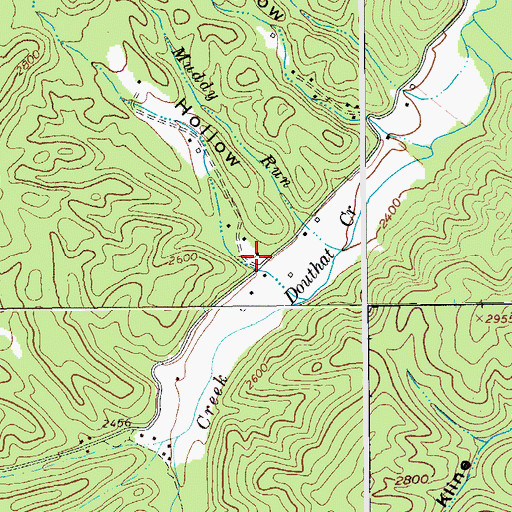 Topographic Map of Wade Hollow, WV