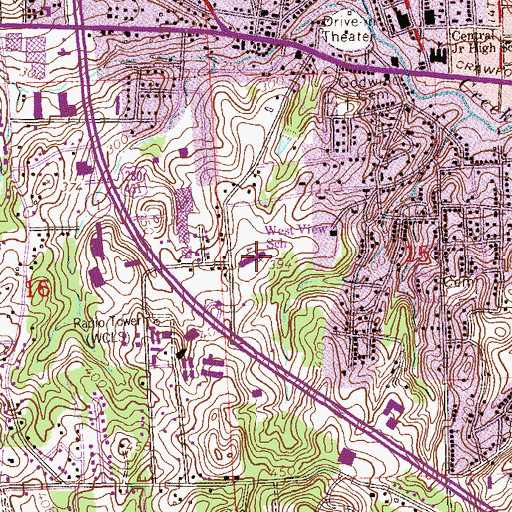 Topographic Map of West View School, AL