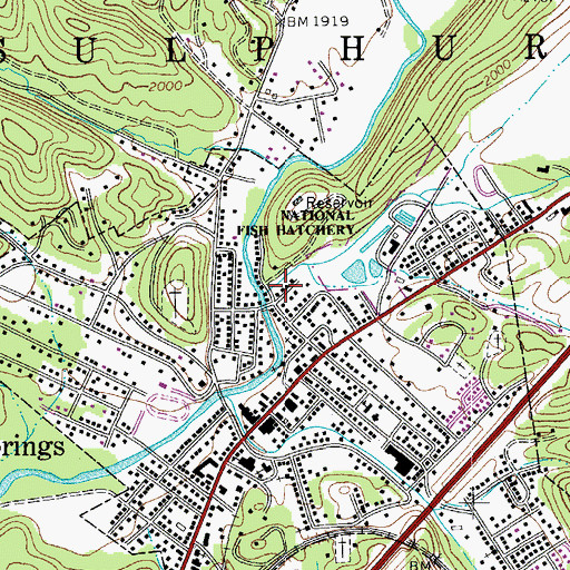 Topographic Map of Wades Creek, WV