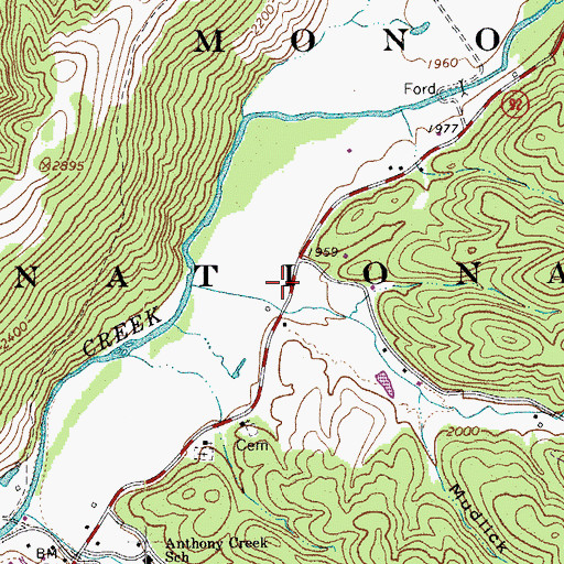 Topographic Map of Waids Draft, WV