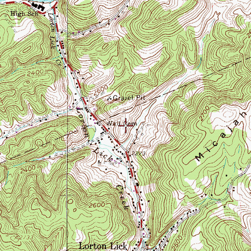Topographic Map of Wall Cemetery, WV