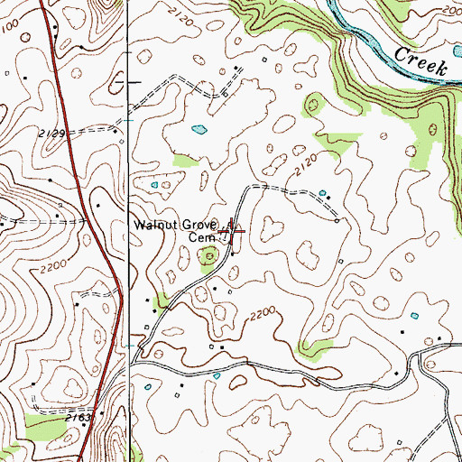 Topographic Map of Walnut Grove Cemetery, WV