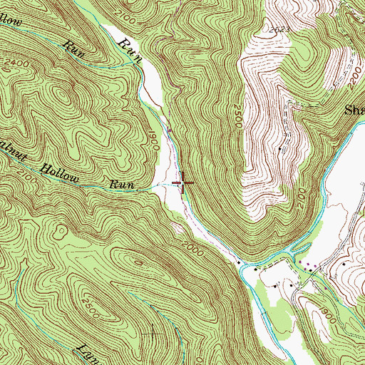 Topographic Map of Walnut Hollow Run, WV